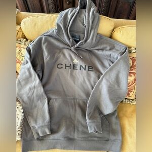 CHENE Hoodie with pockets. Dark grey. XL.